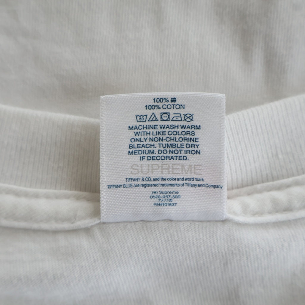 SUPREME(シュプリーム) 21AW ×Tiffany&Co Box Logo Tee ティファニー ボックスロゴ クルーネック コットン 半袖Tシャツ カットソー ホワイト