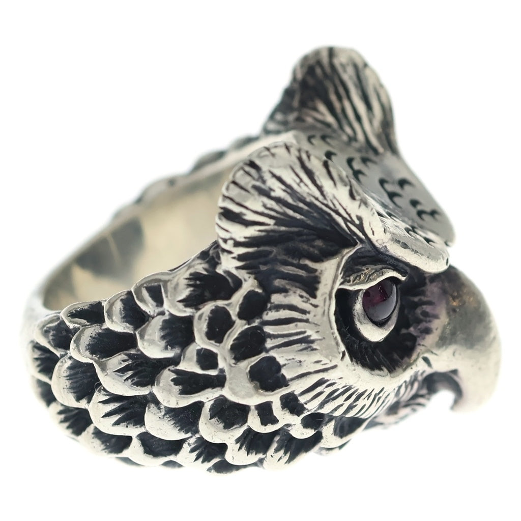Bill Wall Leather/BWL(ビルウォールレザー) Medium Owl Ring with Stone Eyes ミディアム オウル リング ウィズ ストーン アイズ シルバー