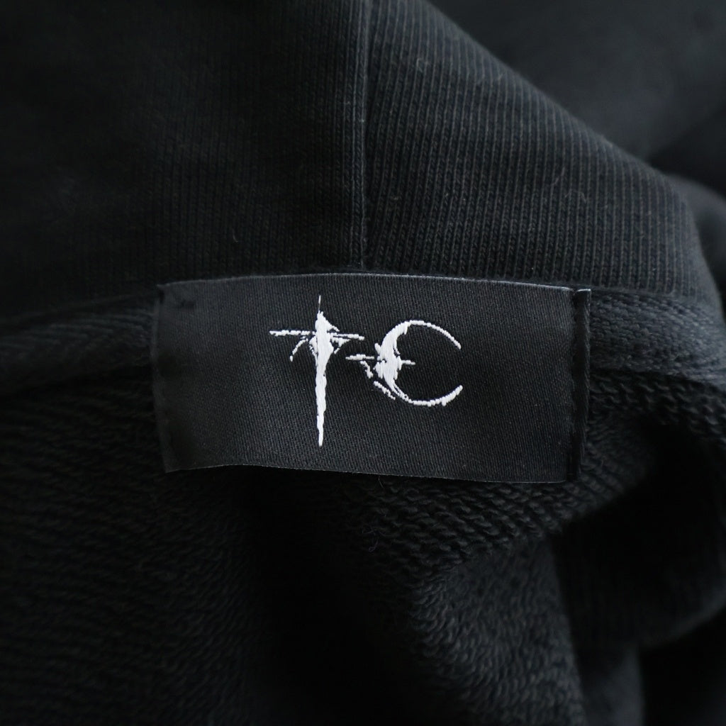 THUG CLUB(サグクラブ) 26SS TC STUDDED LINE CROPPED ZIP-UP HOODIE TC26SS0902W スタッズ クロップド ジップアップフーディ パーカー ブラック