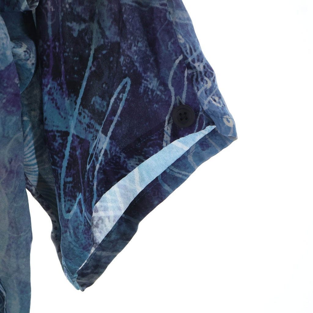 Yohji Yamamoto POUR HOMME(ヨウジヤマモト プールオム) 26SS SEA PRINTED SHOULDER OPEN JACKET HK-J75-452 シープリンテッド ショルダーオープン ジャケット ロングシャツ ブルー