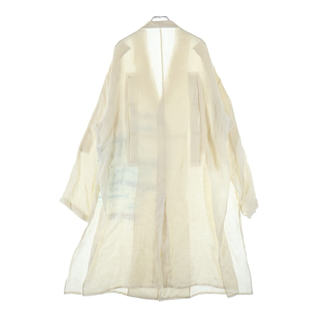 Yohji Yamamoto POUR HOMME(ヨウジヤマモト プールオム) 26SS SAKANA MESSAGE PRINTED LONG JACKET HK-J20-308 サカナ メッセージプリント ロングシャツジャケット ホワイト