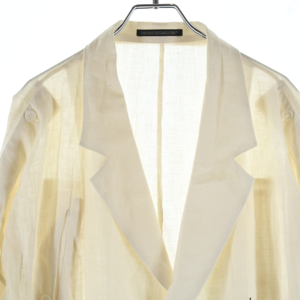 Yohji Yamamoto POUR HOMME(ヨウジヤマモト プールオム) 26SS SAKANA MESSAGE PRINTED LONG JACKET HK-J20-308 サカナ メッセージプリント ロングシャツジャケット ホワイト
