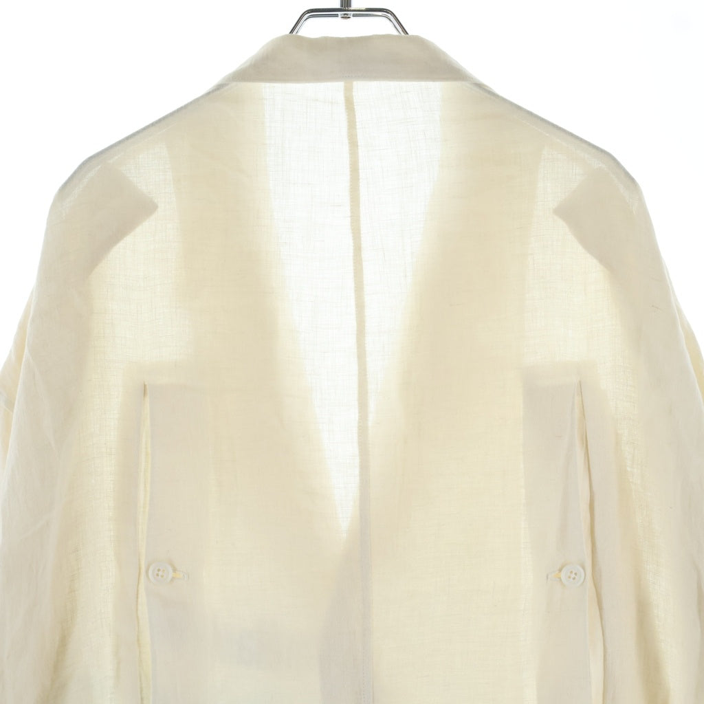 Yohji Yamamoto POUR HOMME(ヨウジヤマモト プールオム) 26SS SAKANA MESSAGE PRINTED LONG JACKET HK-J20-308 サカナ メッセージプリント ロングシャツジャケット ホワイト