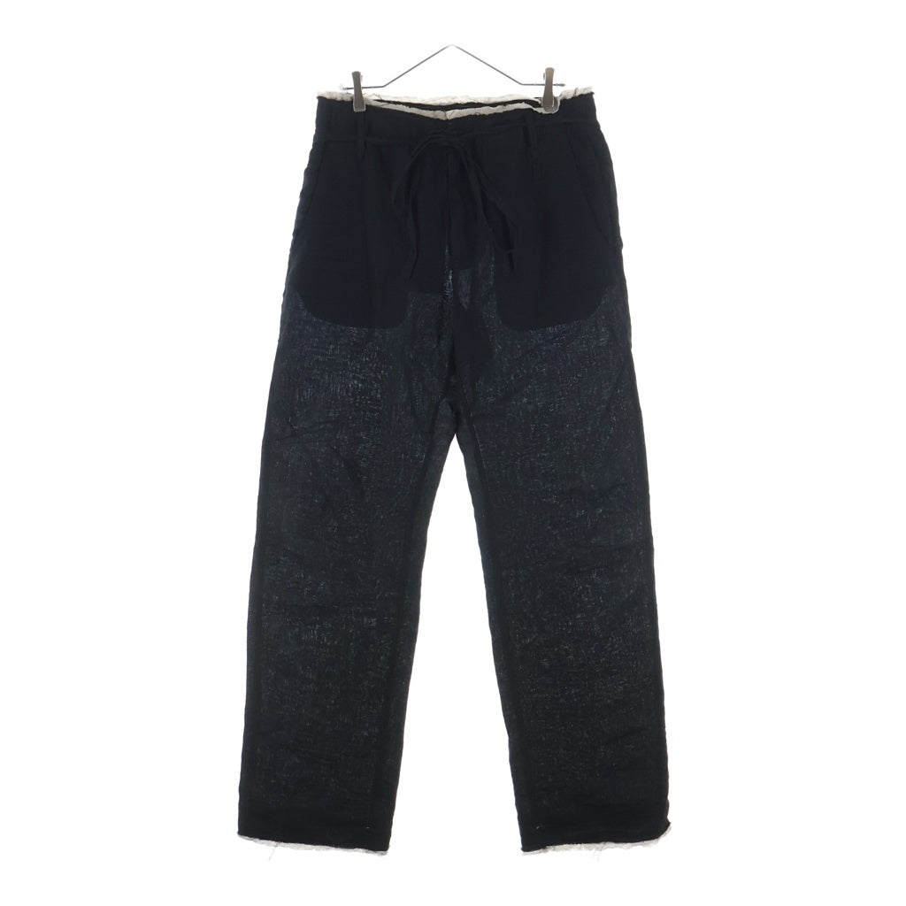 POST ARCHIVE FACTION(ポストアーカイブファクション) 26SS Drifter Single Trousers 26S-23BL ドリフター シングル トラウザーズ リネン パンツ ブラック
