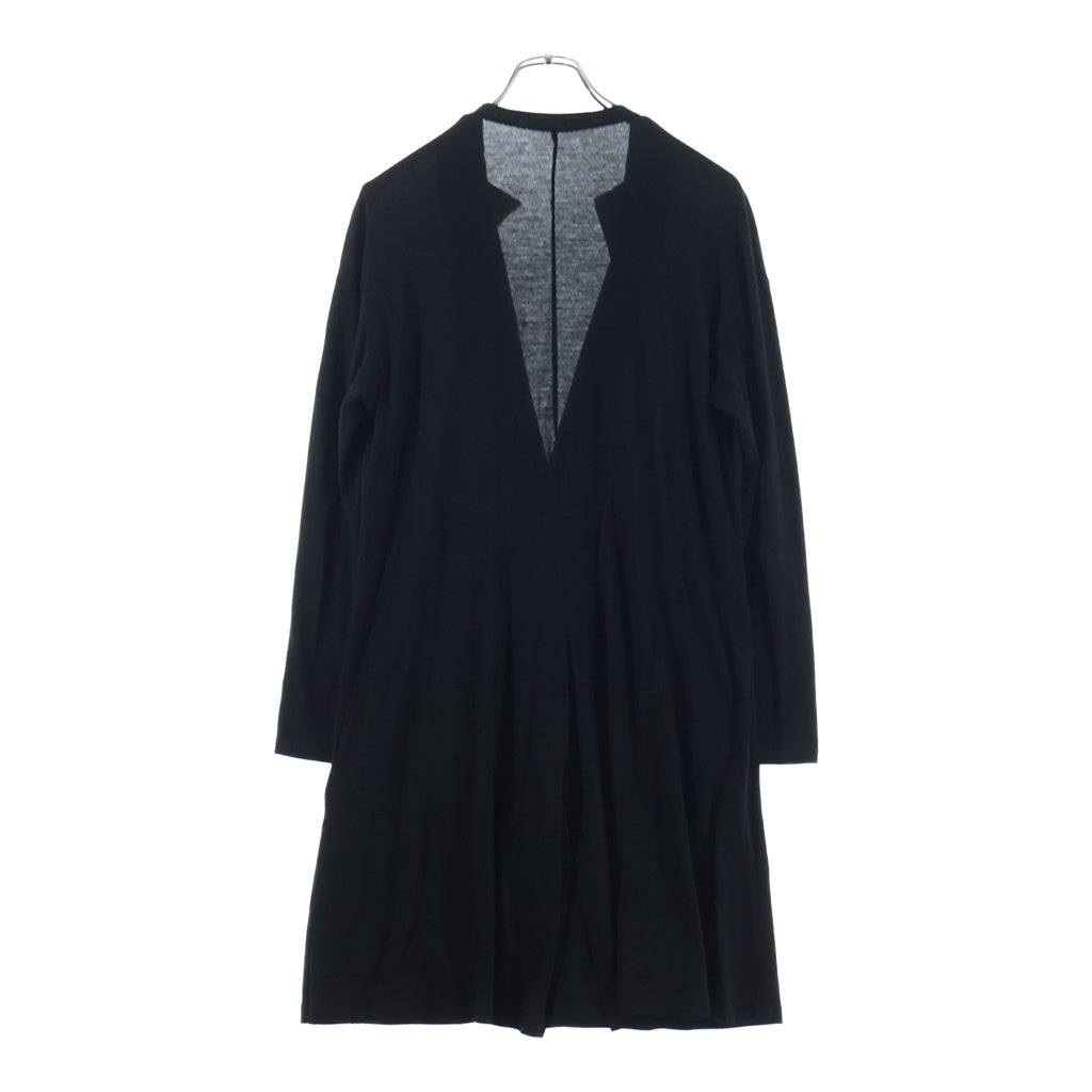 Yohji Yamamoto ヨウジヤマモト 比翼 コットン ロング カーディガン FW-J25-009 ブラック Yohji Yamamoto(ヨウジヤマモト) 比翼 コットン ロング カーディガン