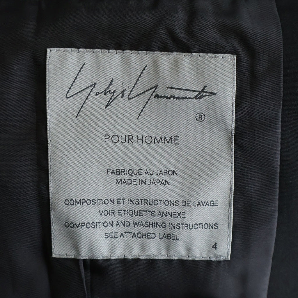 Yohji Yamamoto POUR HOMME(ヨウジヤマモト プールオム) 26SS TA TUXEDO 3POCKETS JACKET HK-J82-500 タキシード 3ポケット テーラード ジャケット ブラック