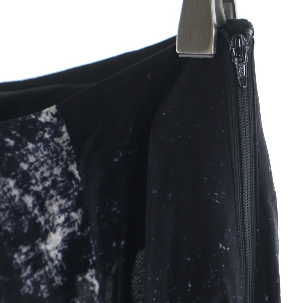 LIMI feu(リミフゥ) GALAXY PT GATHER SKIRT LK-S02-208 ギャラクシー プリント ロングスカート レディース ブラック