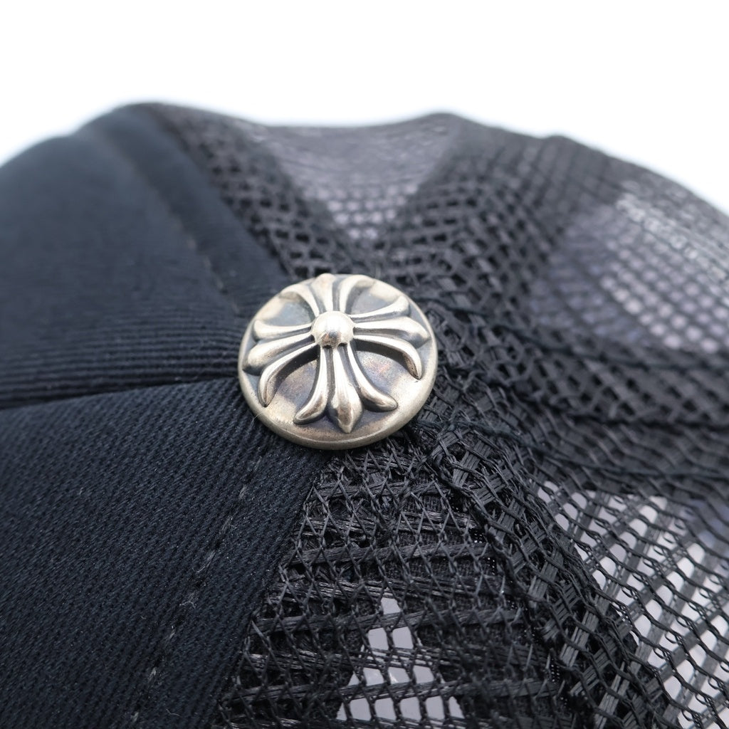 CHROME HEARTS(クロムハーツ) TRUCKER CAP トラッカーキャップ 3セメタリークロス レザーパッチ 帽子 ブラック