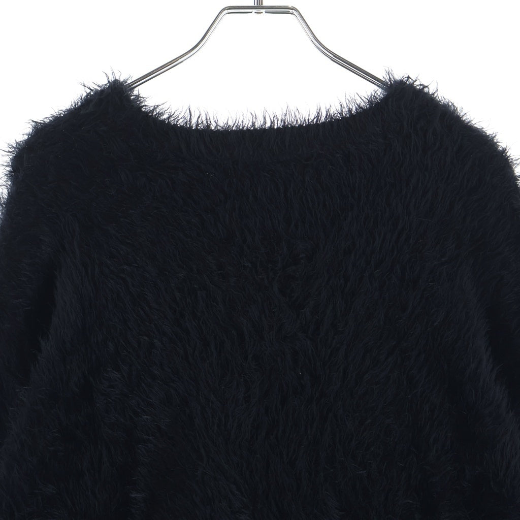 A BATHING APE(アベイシングエイプ) FACE KNIT フェイス ニット シャギーニット ブラック 001KNL801002M