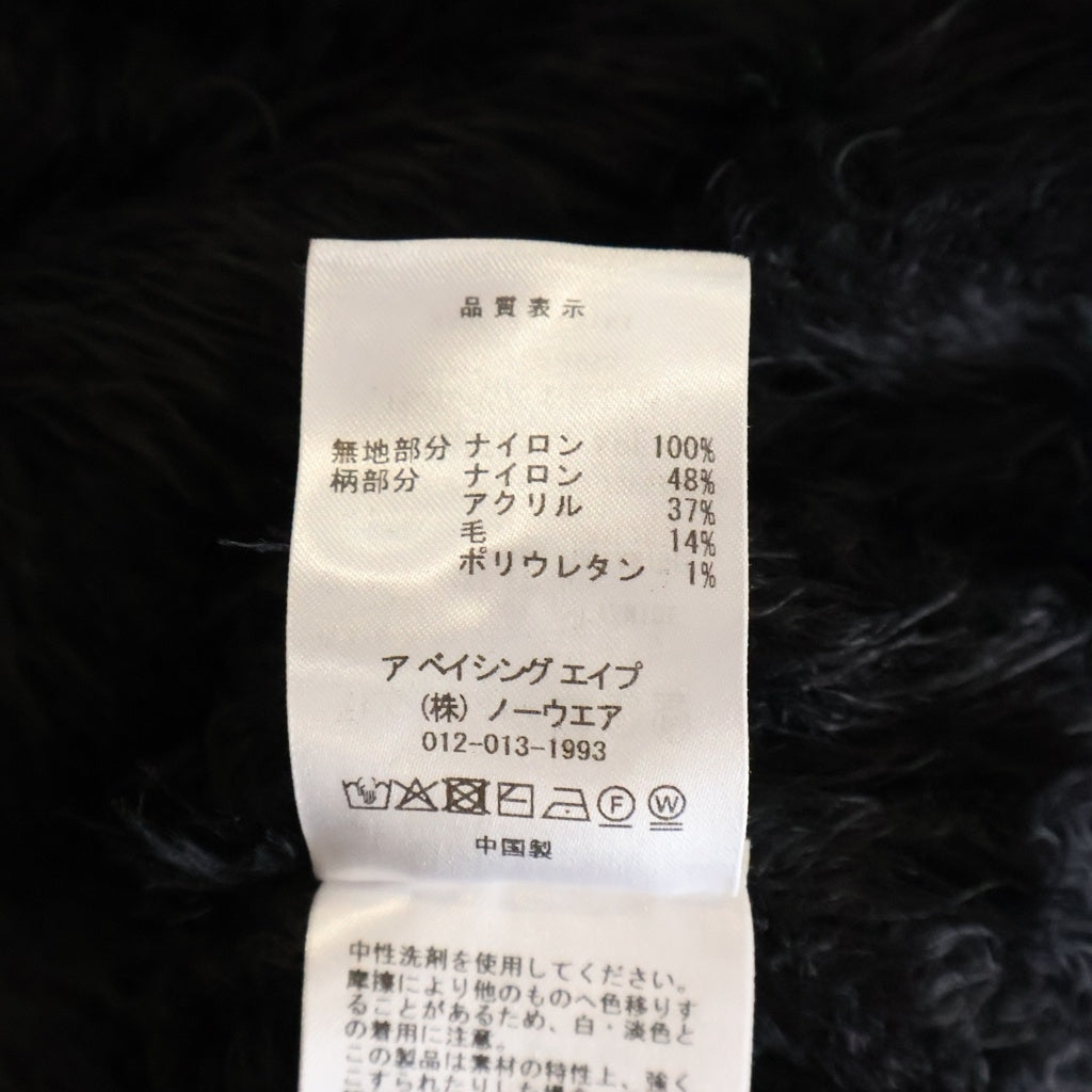 A BATHING APE(アベイシングエイプ) FACE KNIT フェイス ニット シャギーニット ブラック 001KNL801002M