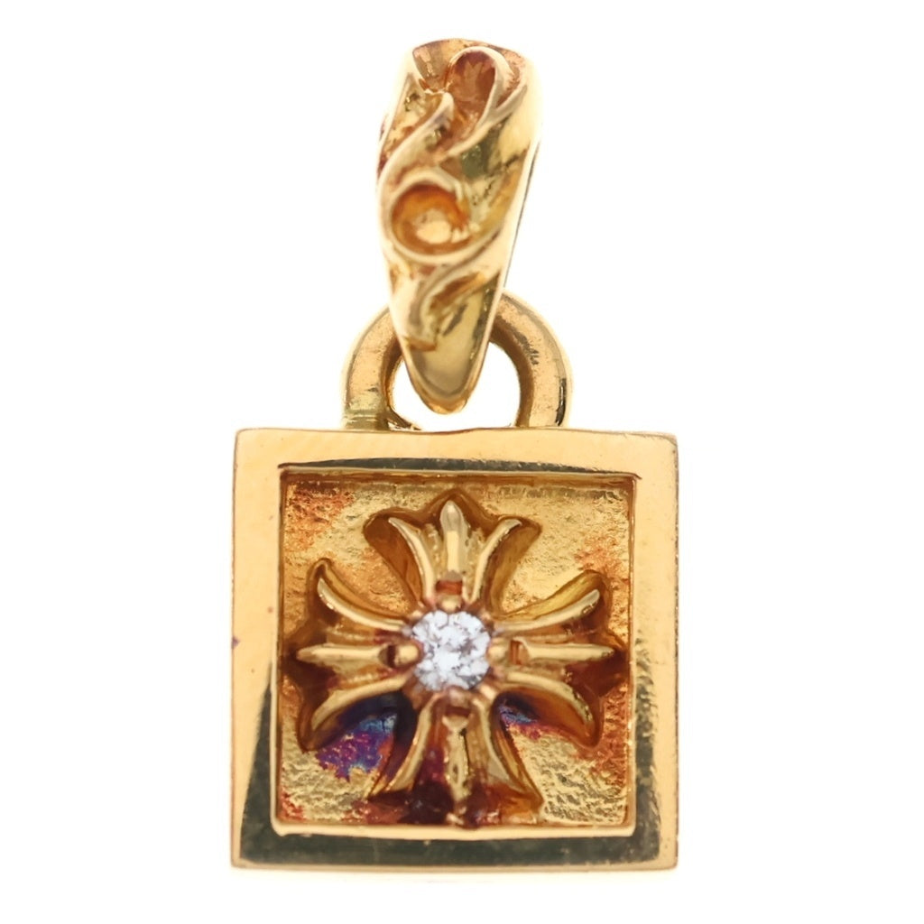 CHROME HEARTS(クロムハーツ) 22K FRAMED CH PLUS 1DIA フレームドCHプラス 1ダイヤ ペンダント トップ ゴールド