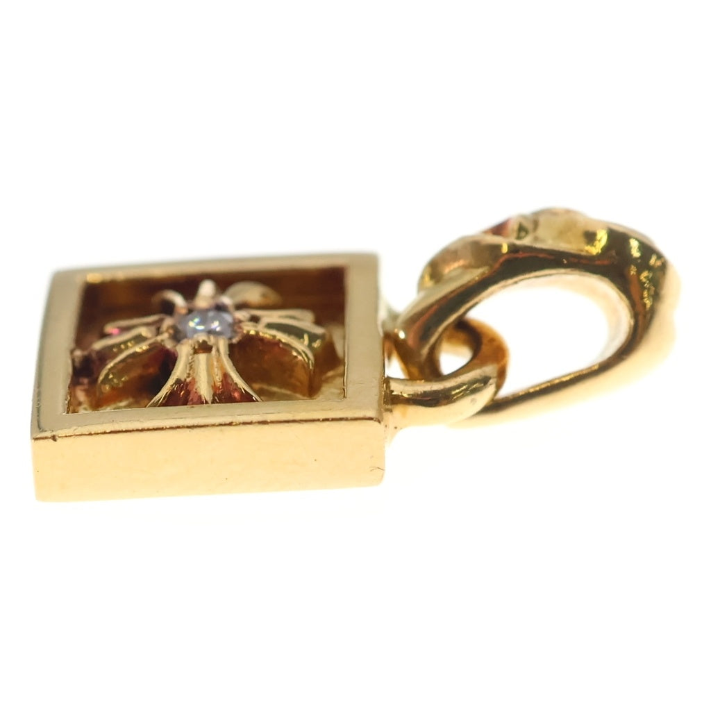 CHROME HEARTS(クロムハーツ) 22K FRAMED CH PLUS 1DIA フレームドCHプラス 1ダイヤ ペンダント トップ ゴールド