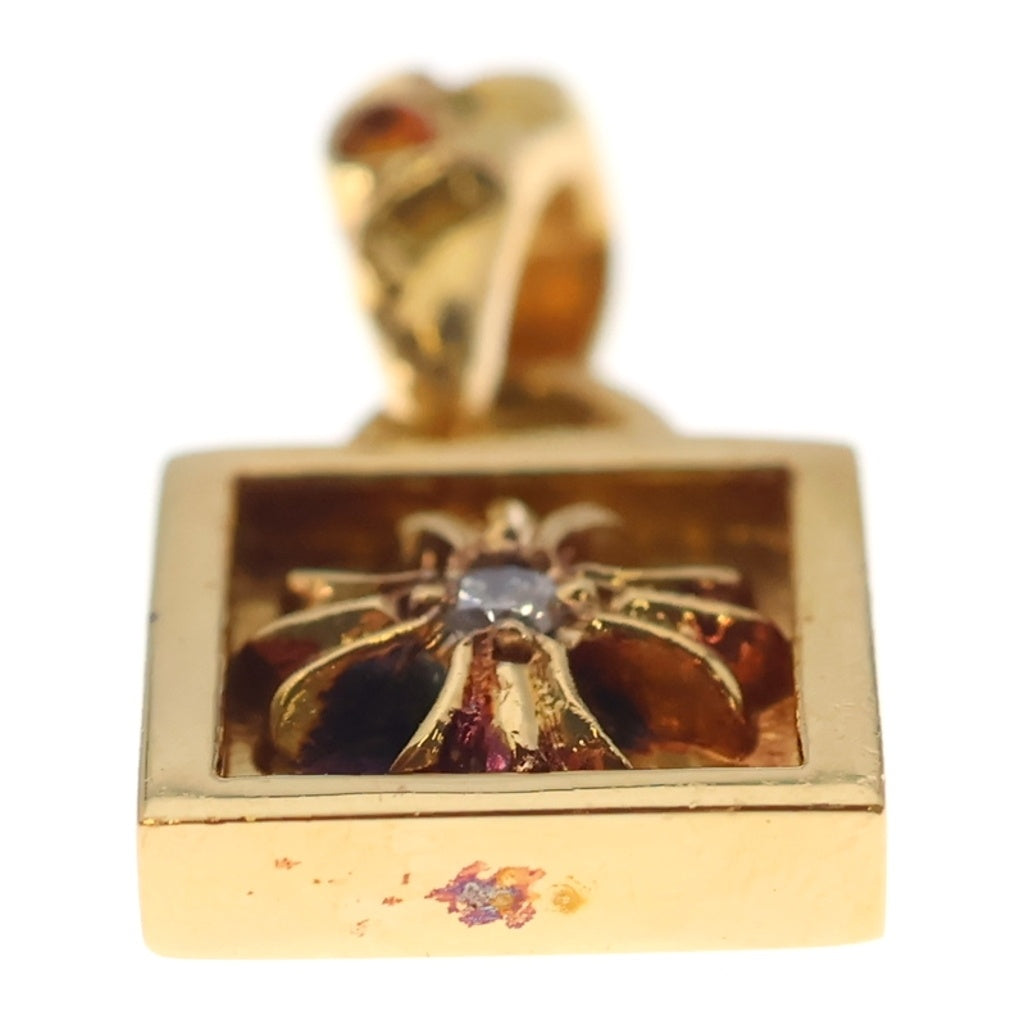 CHROME HEARTS(クロムハーツ) 22K FRAMED CH PLUS 1DIA フレームドCHプラス 1ダイヤ ペンダント トップ ゴールド