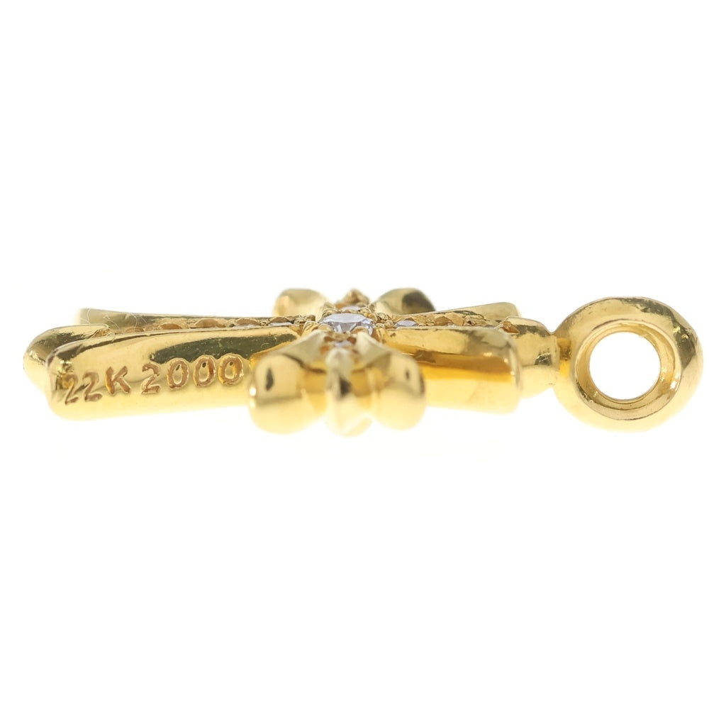 CHROME HEARTS(クロムハーツ) 22K TNY CRSF P/DIA タイニーファットクロス PAVEダイヤ ペンダントトップ ゴールドBCA033