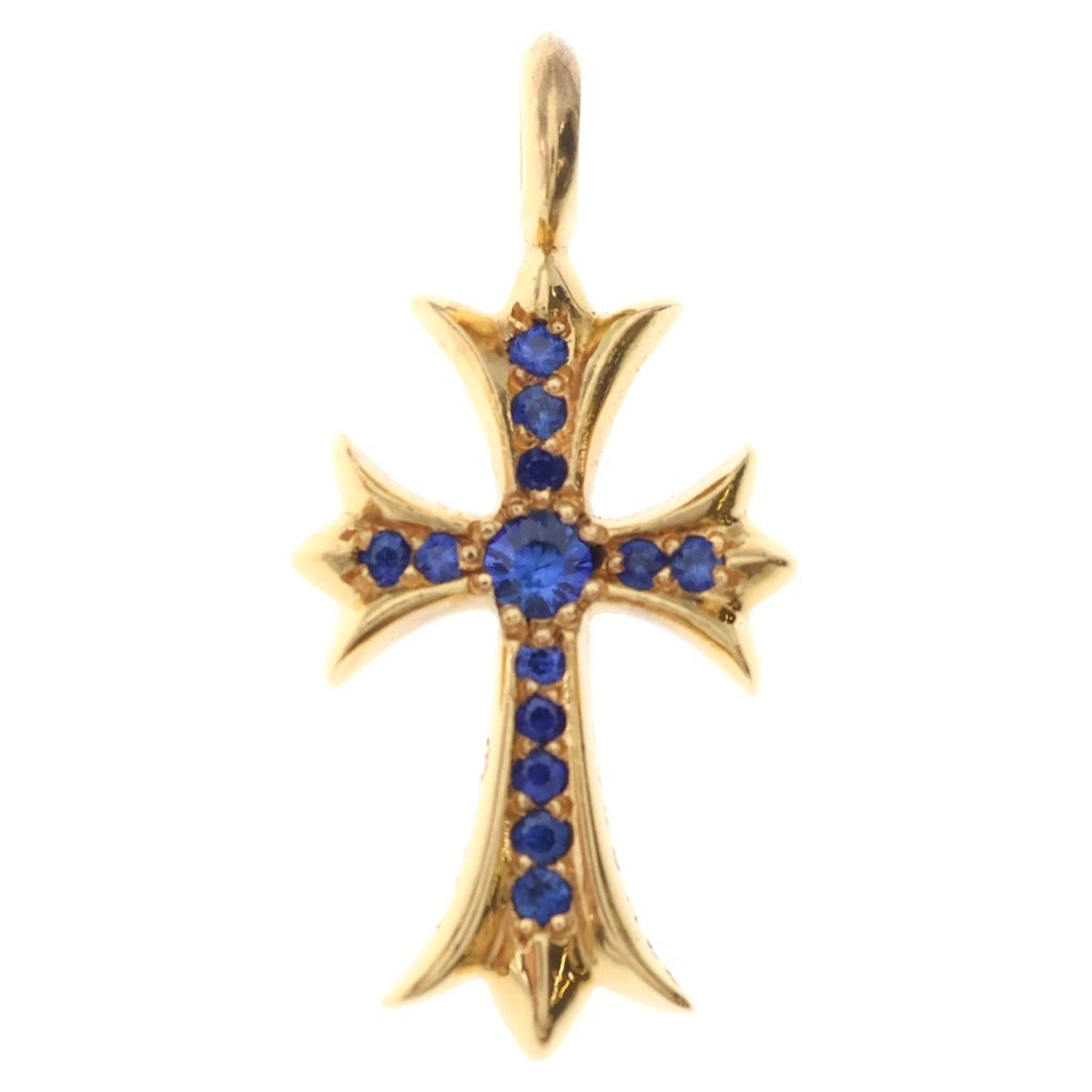 CHROME HEARTS(クロムハーツ) 22K TNY CRSF P/SAP タイニーファットクロス PAVEサファイア ペンダントトップ ゴールド
