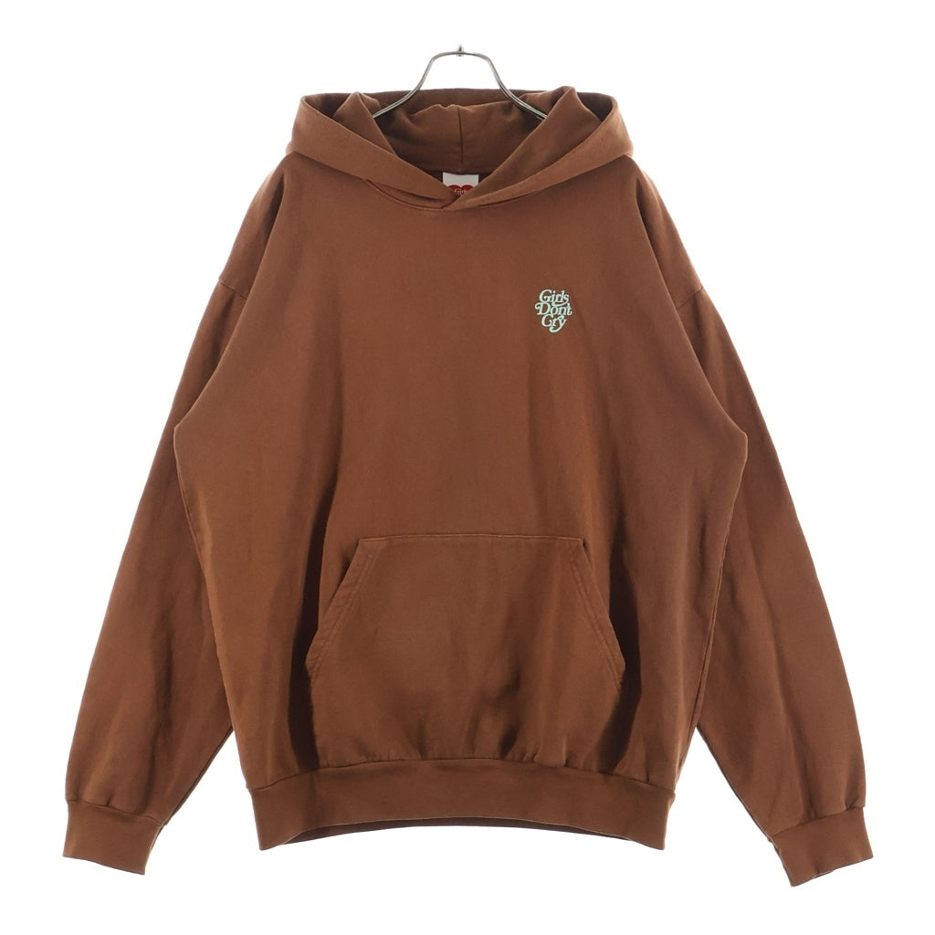Girls Don't Cry(ガールズドントクライ) LOGO HOODIE プルオーバー パーカー ブラウン
