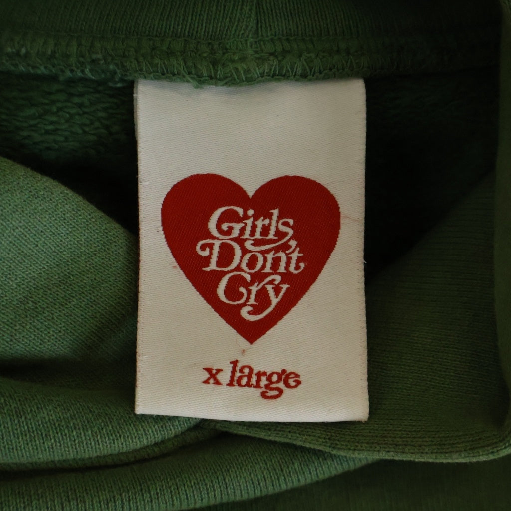 Girls Don't Cry(ガールズドントクライ) LOGO HOODIE プルオーバー パーカー グリーン