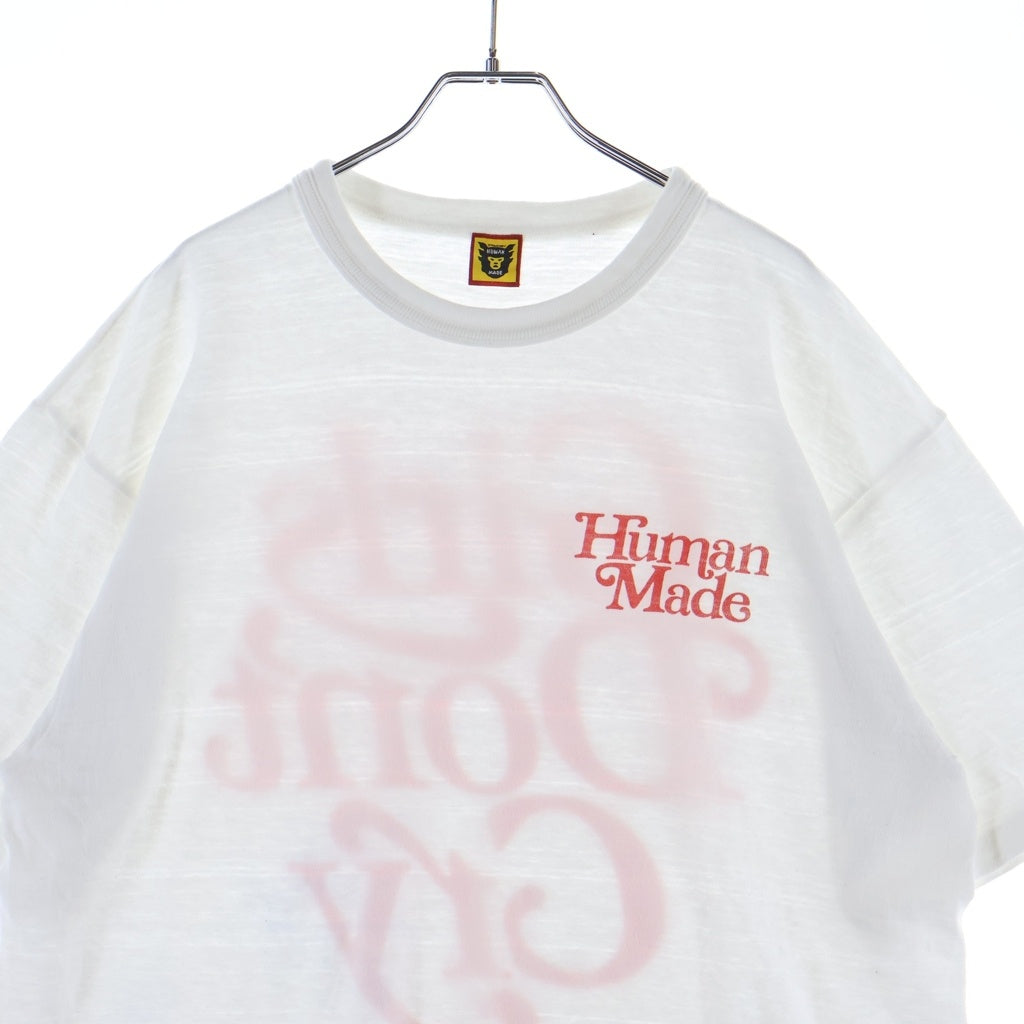 HUMAN MADE(ヒューマンメイド) 23AW ×GIRLS DON'T CRY OTSUMO PLAZA限定 ×ガールズドントクライ ロゴプリント 半袖カットソー Tシャツ オツモプラザ限定 ホワイト