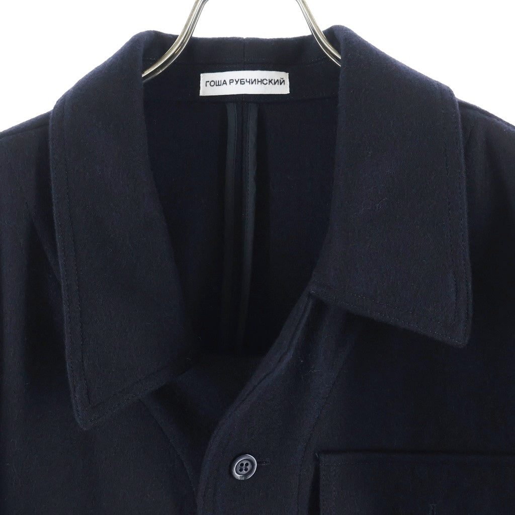 Gosha Rubchinskiy(ゴーシャラブチンスキー) 18AW アシンメトリー ウール コート ジャケット G013-C003 ブラック