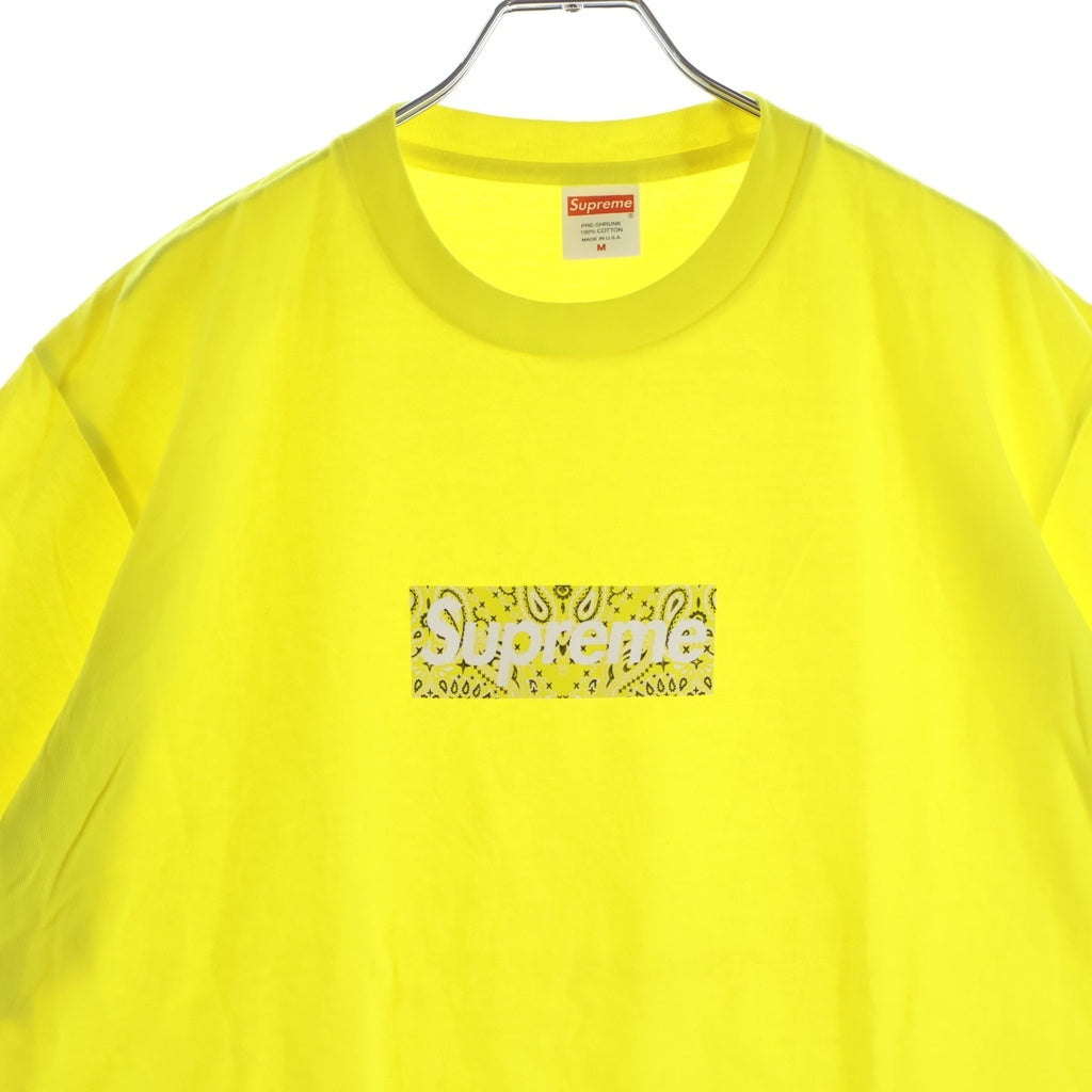 SUPREME(シュプリーム) 19AW Bandana Box Logo Tee バンダナ ボックスロゴ プリント クルーネック 半袖Tシャツ カットソー イエロー