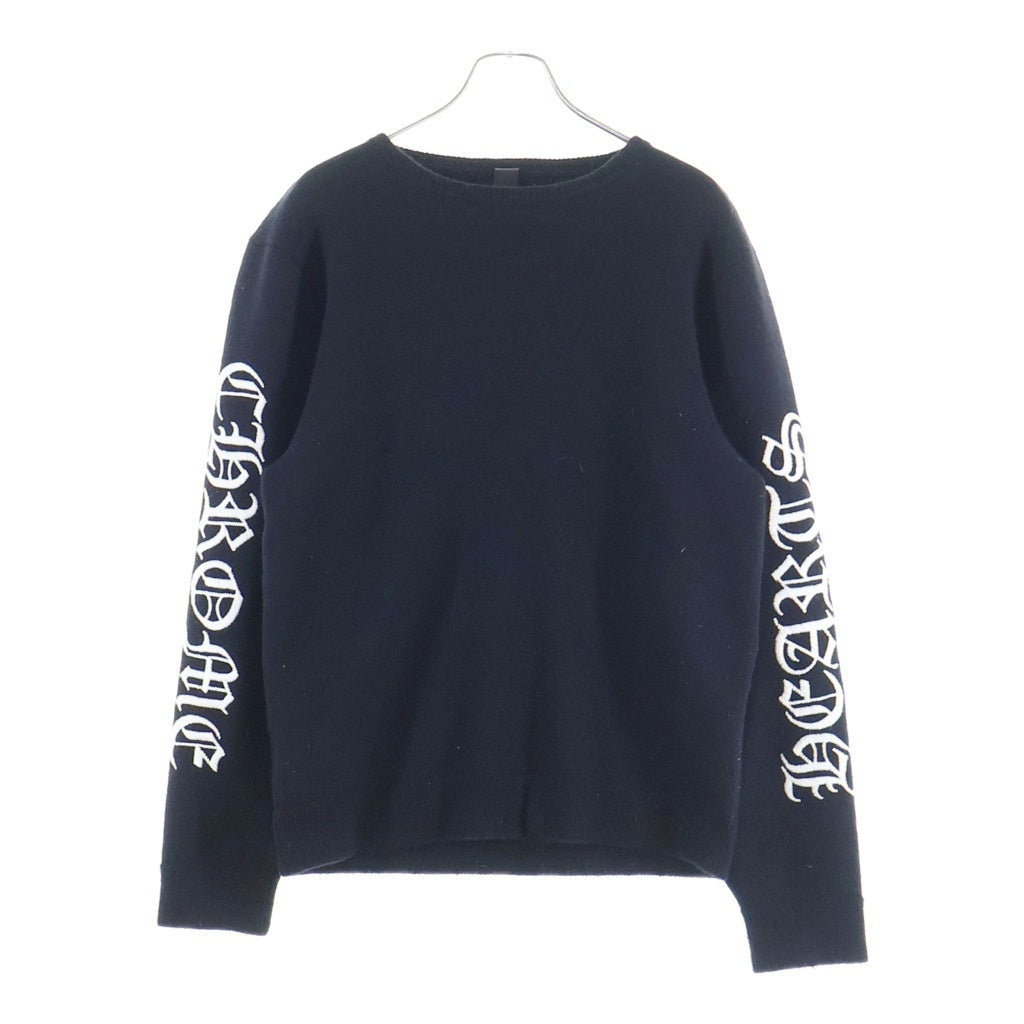CHROME HEARTS(クロムハーツ) Y NOT Floral Cross Embroidery Crew Neck Cashmere Knit Sweater ワイノット フローラルクロス クルーネックカシミヤニットセーター プルオーバー ニット