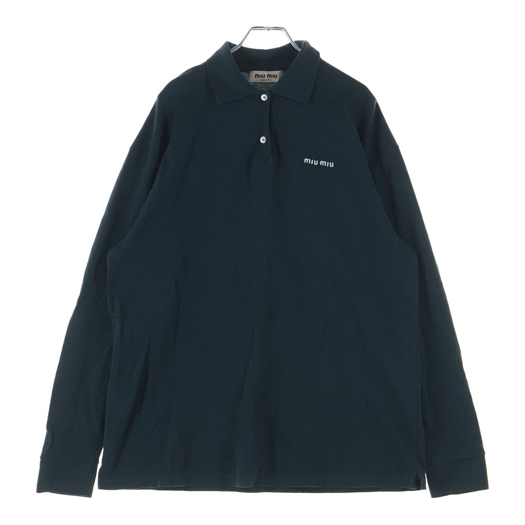 miumiu(ミュウミュウ) コットンピケ ポロシャツ 長袖カットソー ロングTシャツ MJL019 グリーン