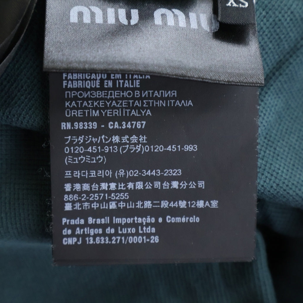 miumiu(ミュウミュウ) コットンピケ ポロシャツ 長袖カットソー ロングTシャツ MJL019 グリーン
