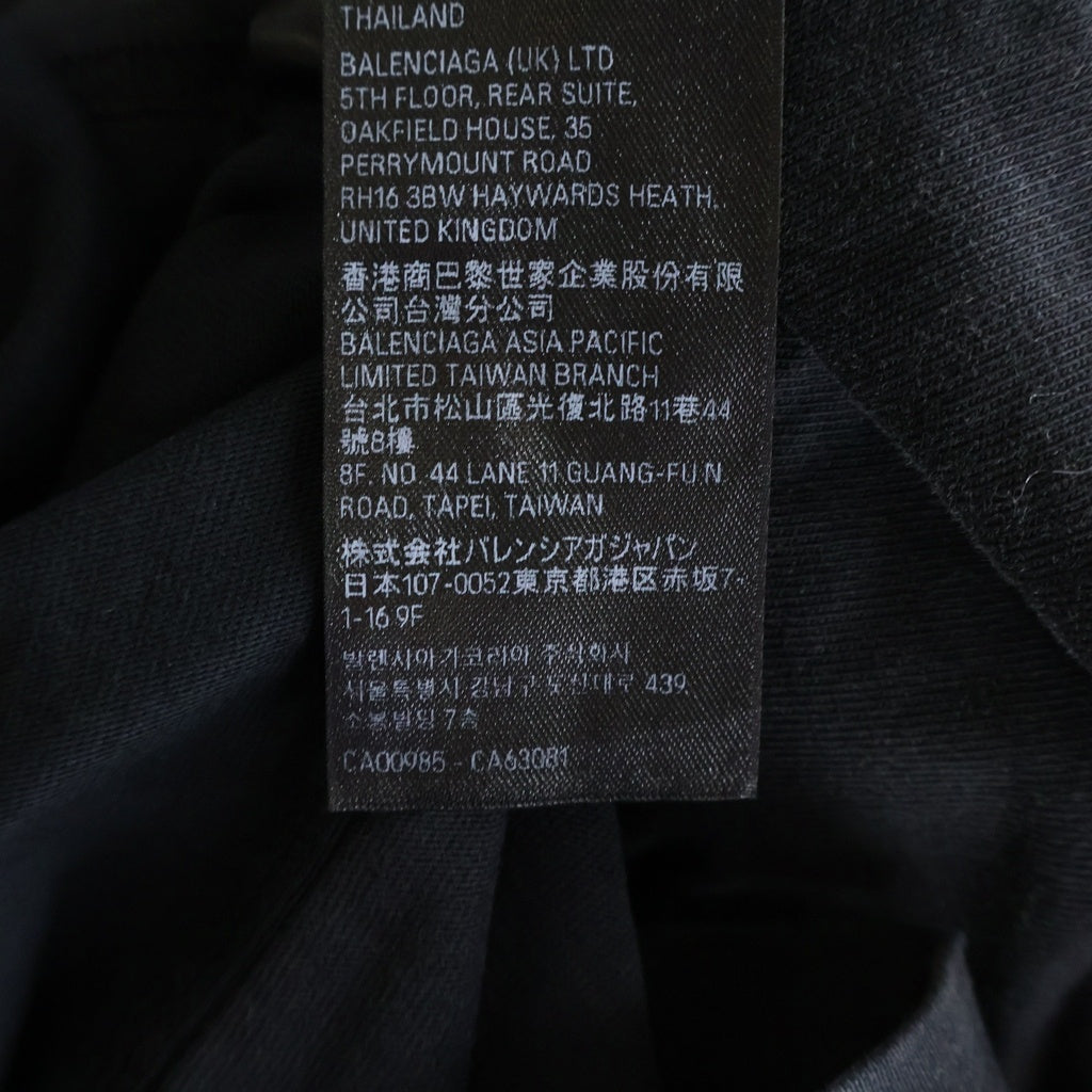 BALENCIAGA(バレンシアガ) 24SS PARIS MOON Double Front 791615 TQVY2 USED加工 パリ ムーン オーバーサイズ半袖Tシャツ カットソー ブラック