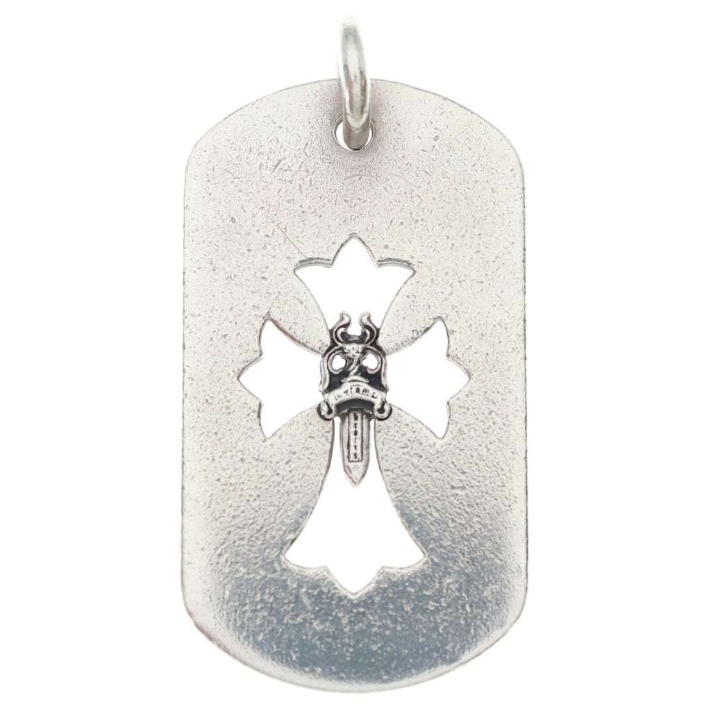 CHROME HEARTS(クロムハーツ) D TAG LRG CROSS DAGG カットアウトクロスダガー ラージドッグタグネックレストップ