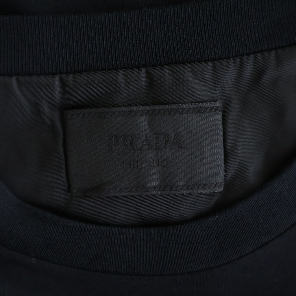 PRADA(プラダ) Re-Nylon T-Shirt リナイロン トライアングルロゴ 半袖Tシャツ ブラック UJN661