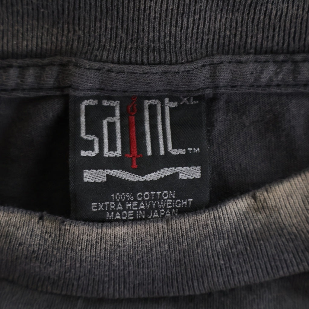 SAINT MICHAEL(セントマイケル) 25SS ×河村康輔 COMPLETE CONTRL KK_LS TEE ダメージ加工 長袖Tシャツ ロンT グレー SM-HR8-0000-C26
