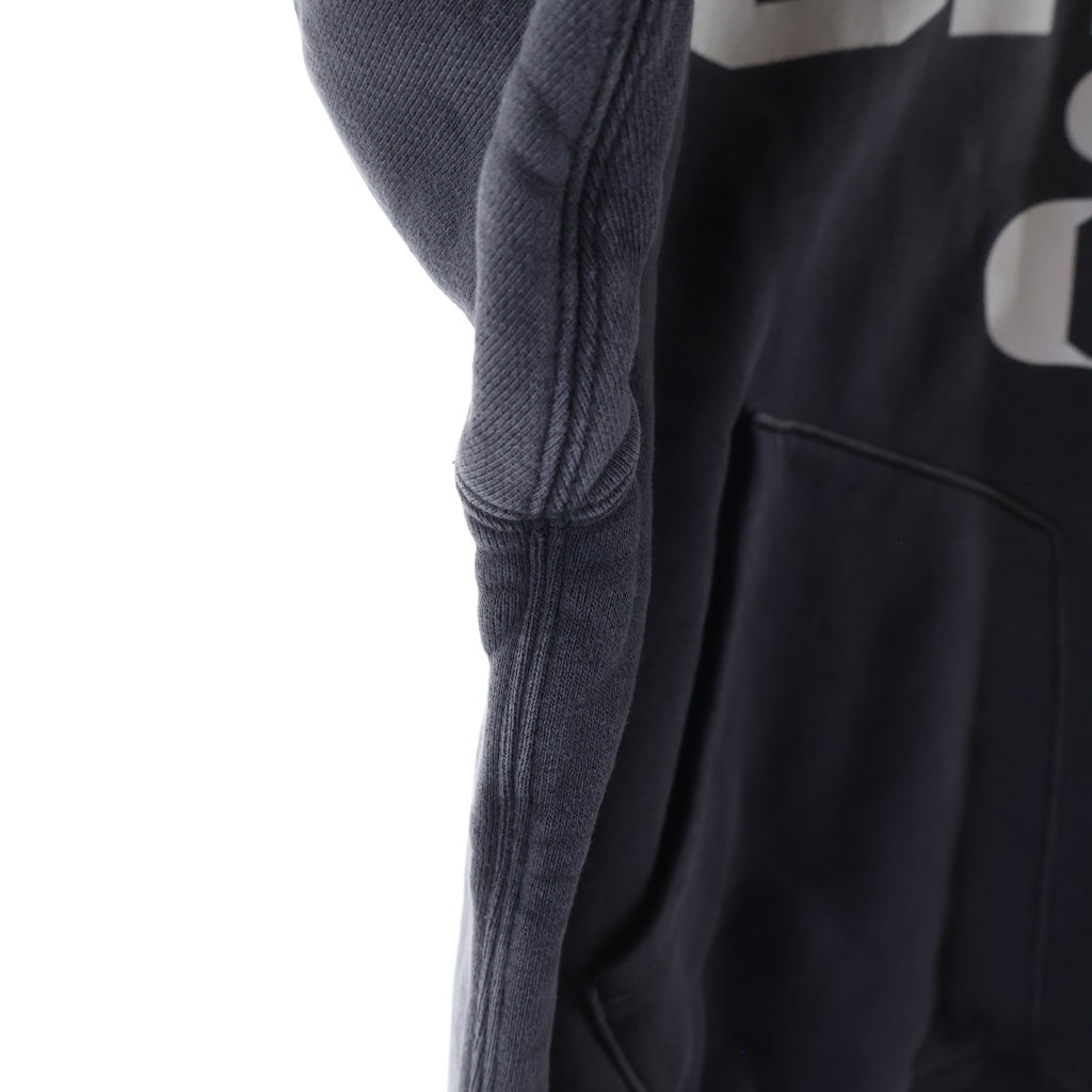 SAINT MICHAEL(セントマイケル) 25AW ×BerBerJin BB_AFTER HOODED DBL FC SAA ベルベルジン ダメージ加工 プルオーバースウェットパーカー フーディー グレー SM-HR1-0000-C58