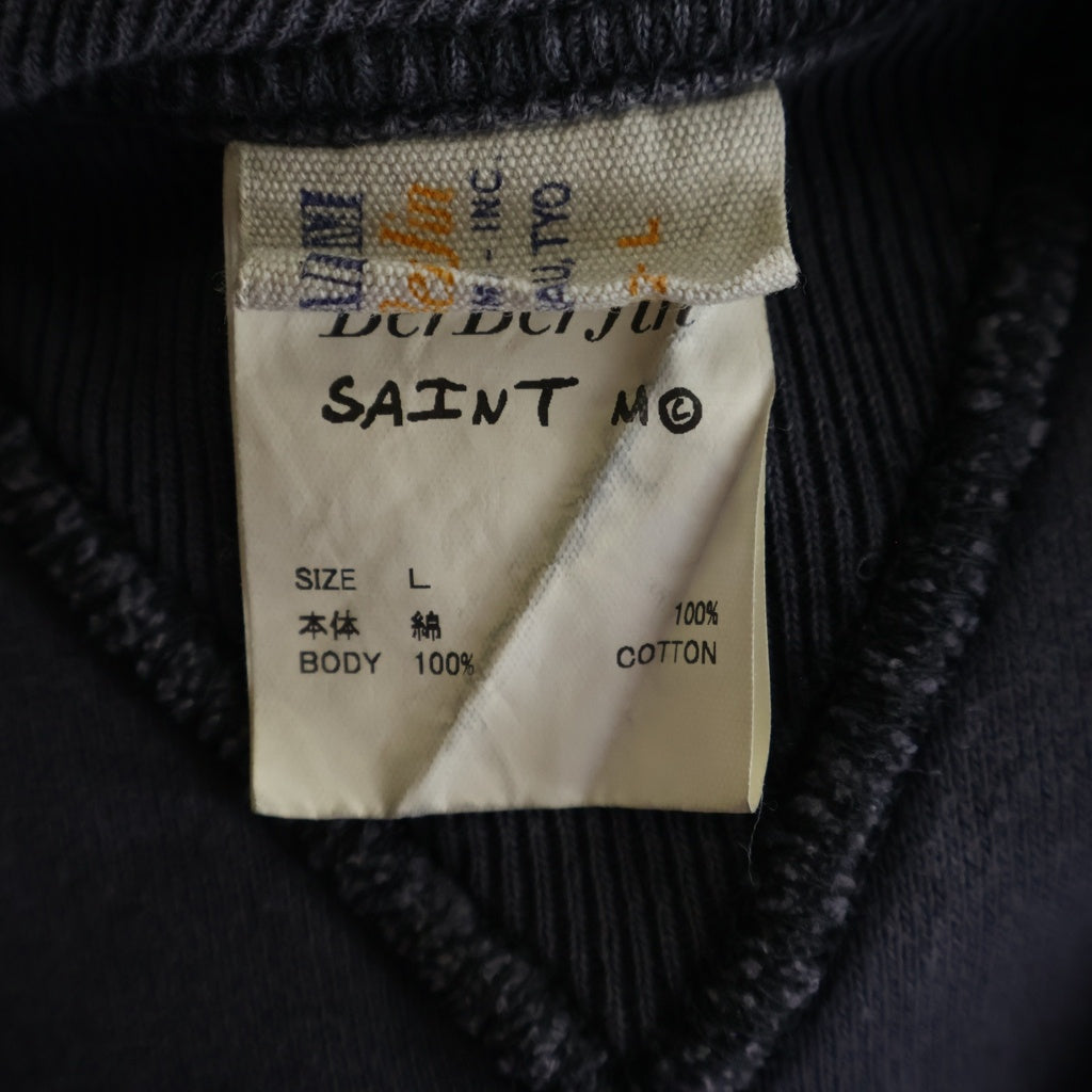 SAINT MICHAEL(セントマイケル) 25AW ×BerBerJin BB_AFTER HOODED DBL FC SAA ベルベルジン ダメージ加工 プルオーバースウェットパーカー フーディー グレー SM-HR1-0000-C58