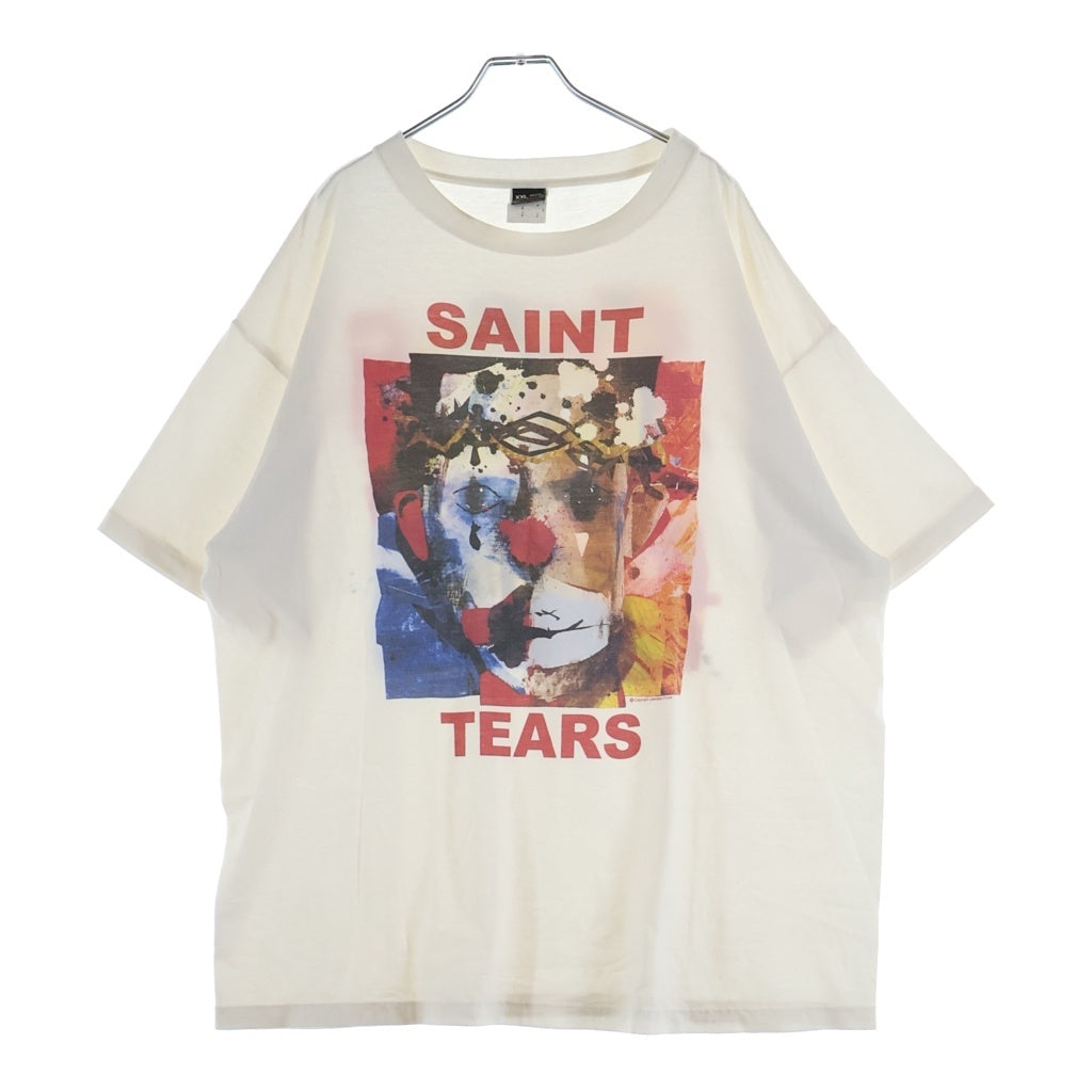 SAINT MICHAEL(セントマイケル) 23SS ×DENIM TEARS DT_SS TEE CLOWN SM-S23-0000-092 ×デニムティアーズ グラフィティプリント 半袖カットソー Tシャツ ホワイト