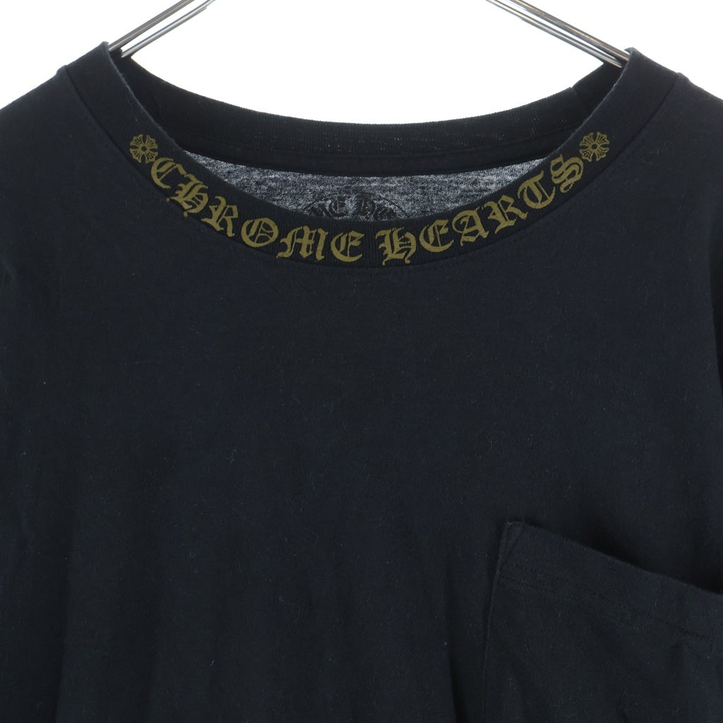 CHROME HEARTS(クロムハーツ) NECK LOGO TEEネックロゴ 長袖Tシャツ カットソー クルーネック ブラック