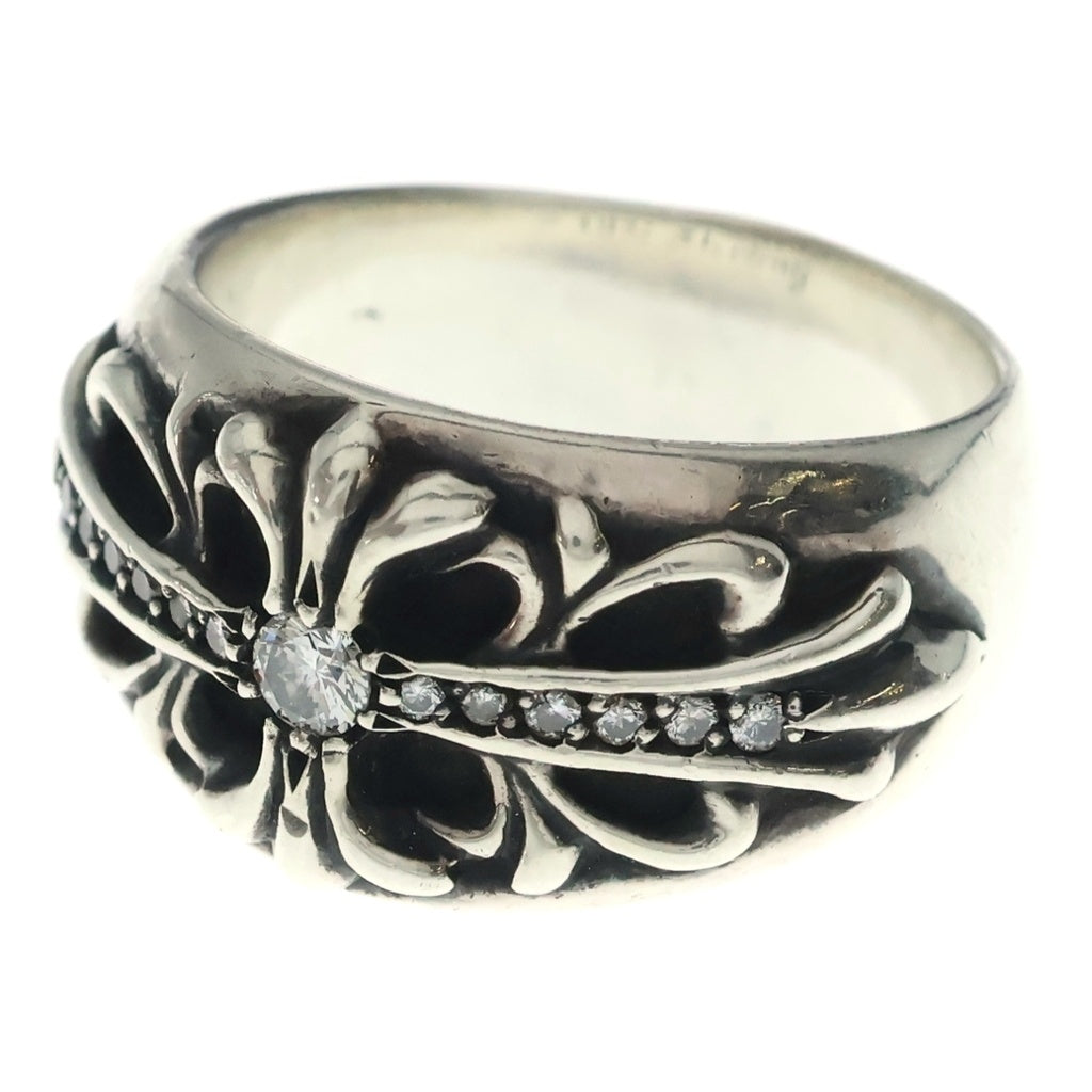 CHROME HEARTS(クロムハーツ) FLRL CRS P DMND フローラルクロスリング PAVEダイヤ シルバー