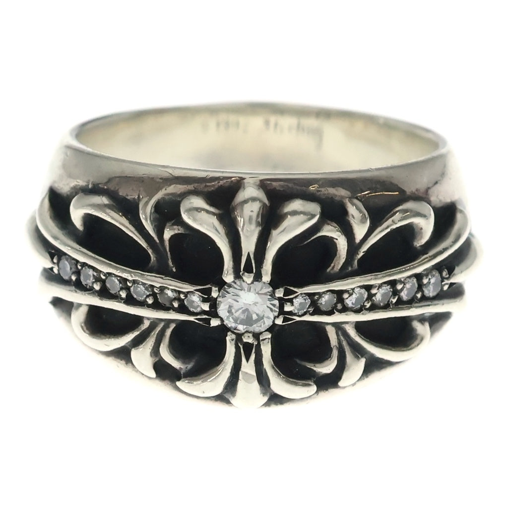 CHROME HEARTS(クロムハーツ) FLRL CRS P DMND フローラルクロスリング PAVEダイヤ シルバー