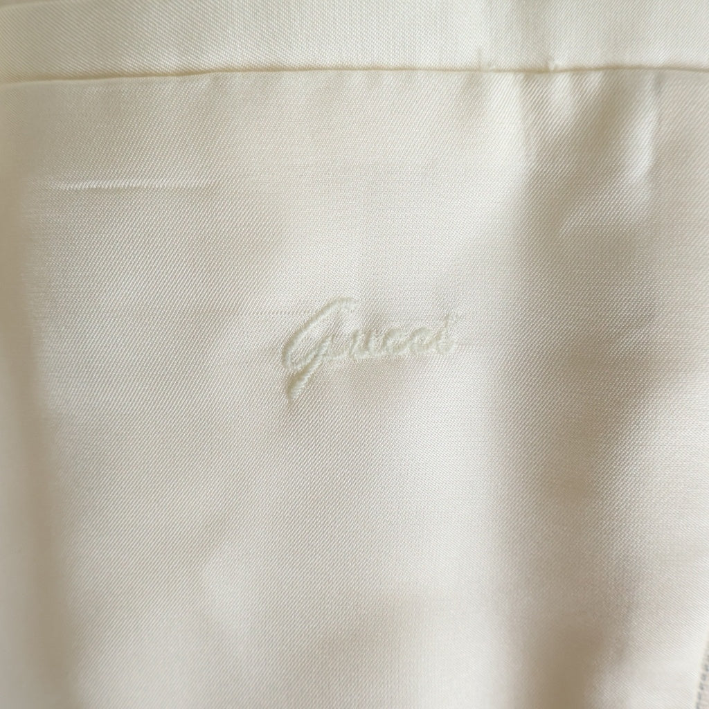 GUCCI(グッチ) Silk Tailored Jacket 1B ストライプ シルクテーラードジャケット アイボリー 124515 ZH114