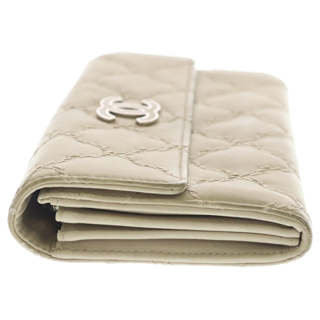 CHANEL(シャネル) Quilting Wallet ココマーク ラムスキン キルティングレザーウォレット ベージュ レディース