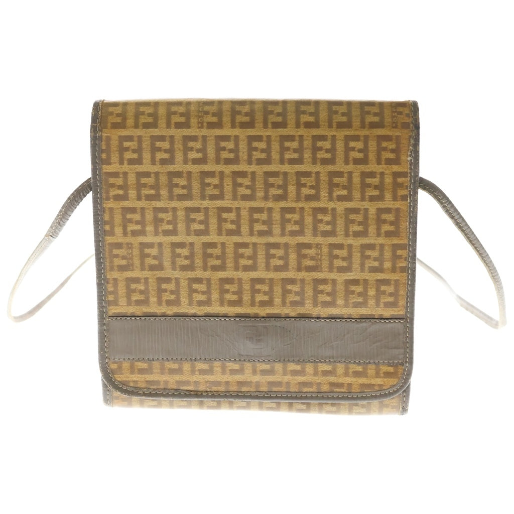 FENDI(フェンディ) Zucchino ズッキーノ PVCレザーショルダーバッグ ベージュ レディース