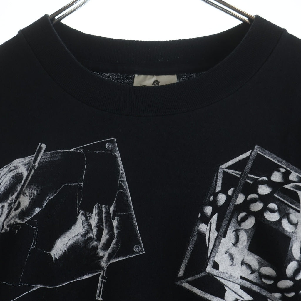 VINTAGE(ヴィンテージ) 90s MC.ESCHER ART PRINTED TSHIRT MCエッシャー マルチ アートプリントTシャツ 半袖カットソー ブラック