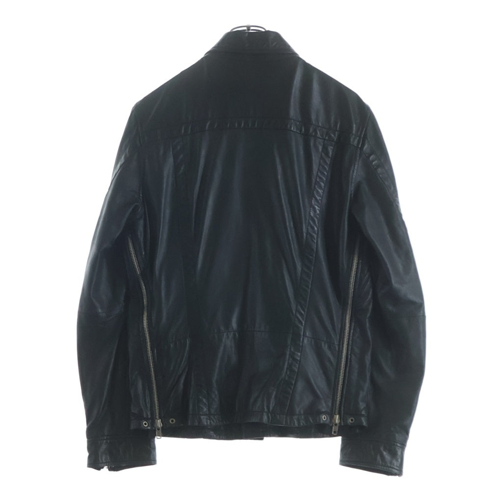 DIESEL(ディーゼル) MORE KAOS モア カオス シープスキンレザージャケット 裏地ロゴ ブラック
