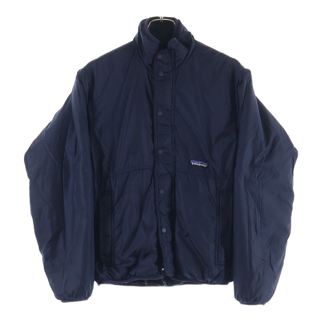 PATAGONIA(パタゴニア) 97AW Patagonia ヴィンテージ サンダー柄 ボア ナイロン リバーシブル ジップアップ グリセードジャケット グリーン/ネイビー