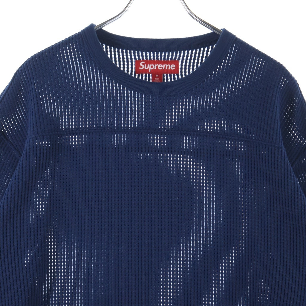 SUPREME(シュプリーム) 25SS Polartec Mesh L/S Football Top Navy ポーラテック メッシュ フットボールシャツ 長袖Tシャツ ネイビー
