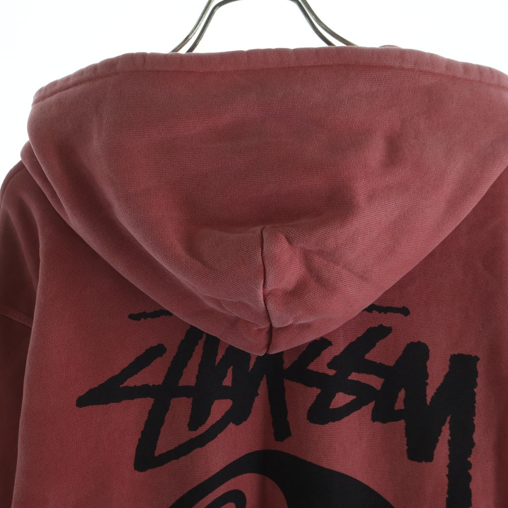 STUSSY(ステューシー) 24AW 8 Ball Pig Dyed Hoodie ピグメントダイ プルオーバースウェットパーカー フーディー ピンク