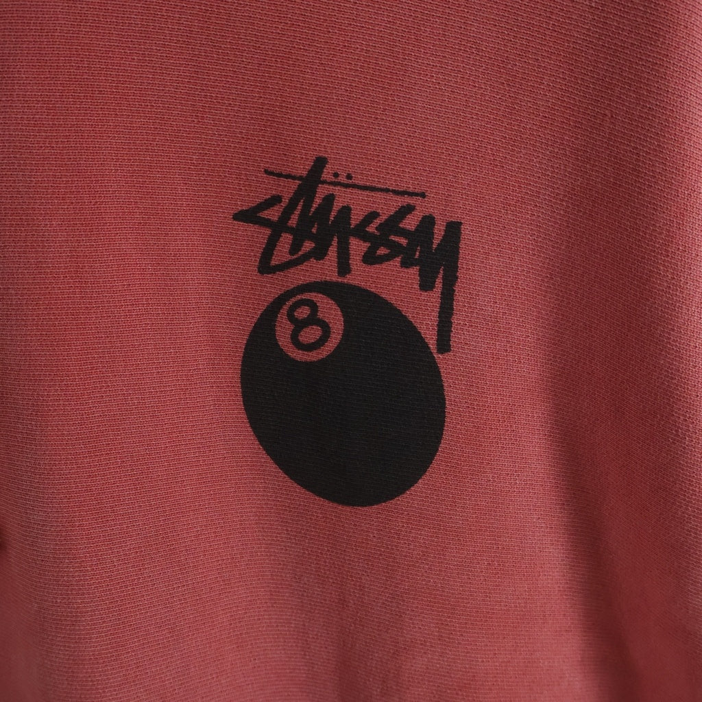 STUSSY(ステューシー) 24AW 8 Ball Pig Dyed Hoodie ピグメントダイ プルオーバースウェットパーカー フーディー ピンク