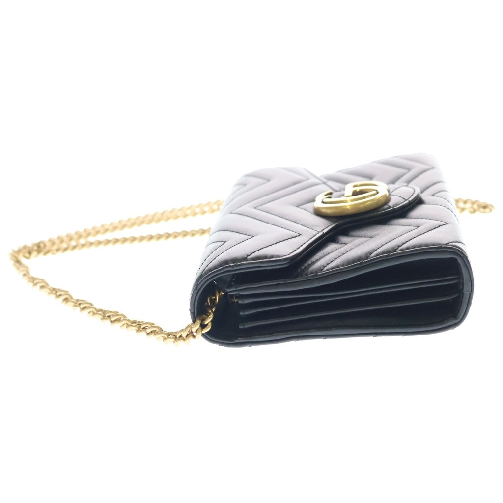 GUCCI(グッチ) GG Marmont Quilting Chain Wallet GGマーモント キルティング チェーンウォレット ショルダーバッグ ブラック 474575 レディース