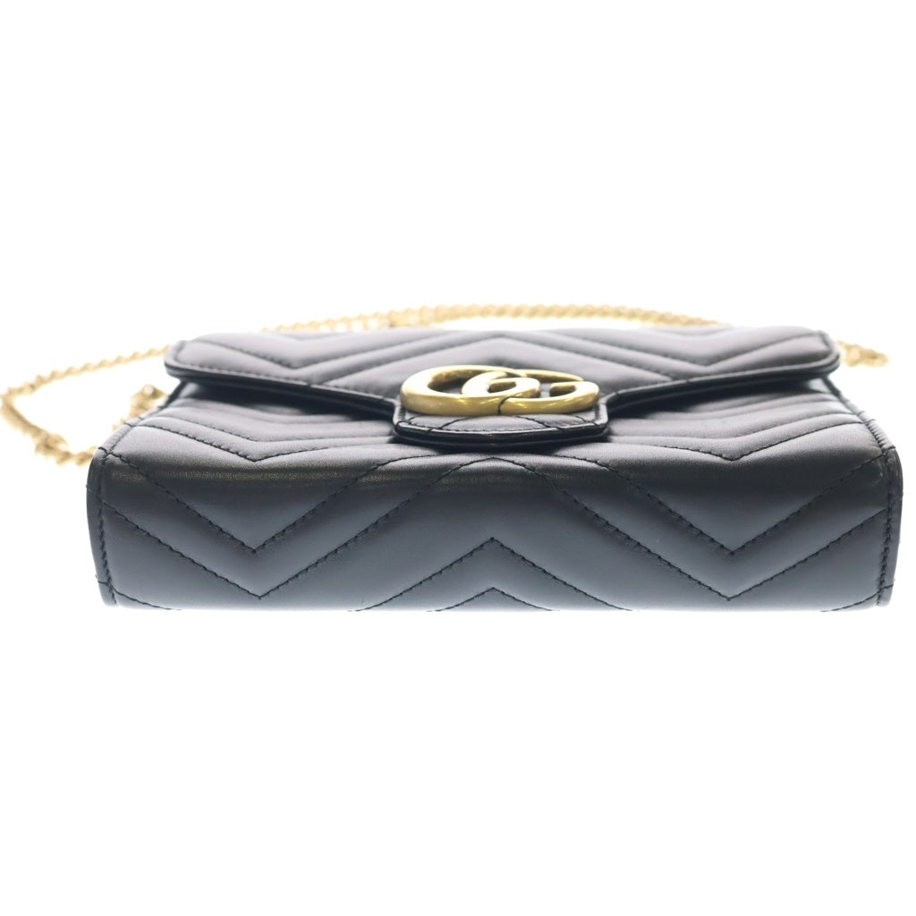GUCCI(グッチ) GG Marmont Quilting Chain Wallet GGマーモント キルティング チェーンウォレット ショルダーバッグ ブラック 474575 レディース