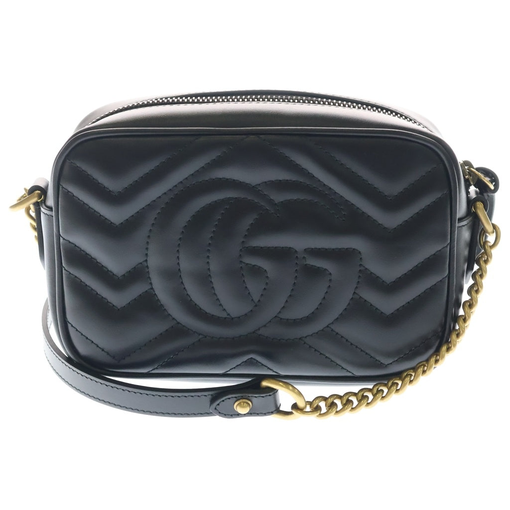GUCCI(グッチ) GG Marmont Quilting Shoulder Bag GGマーモント キルティング レザーショルダーバッグ ブラック 448065 レディース