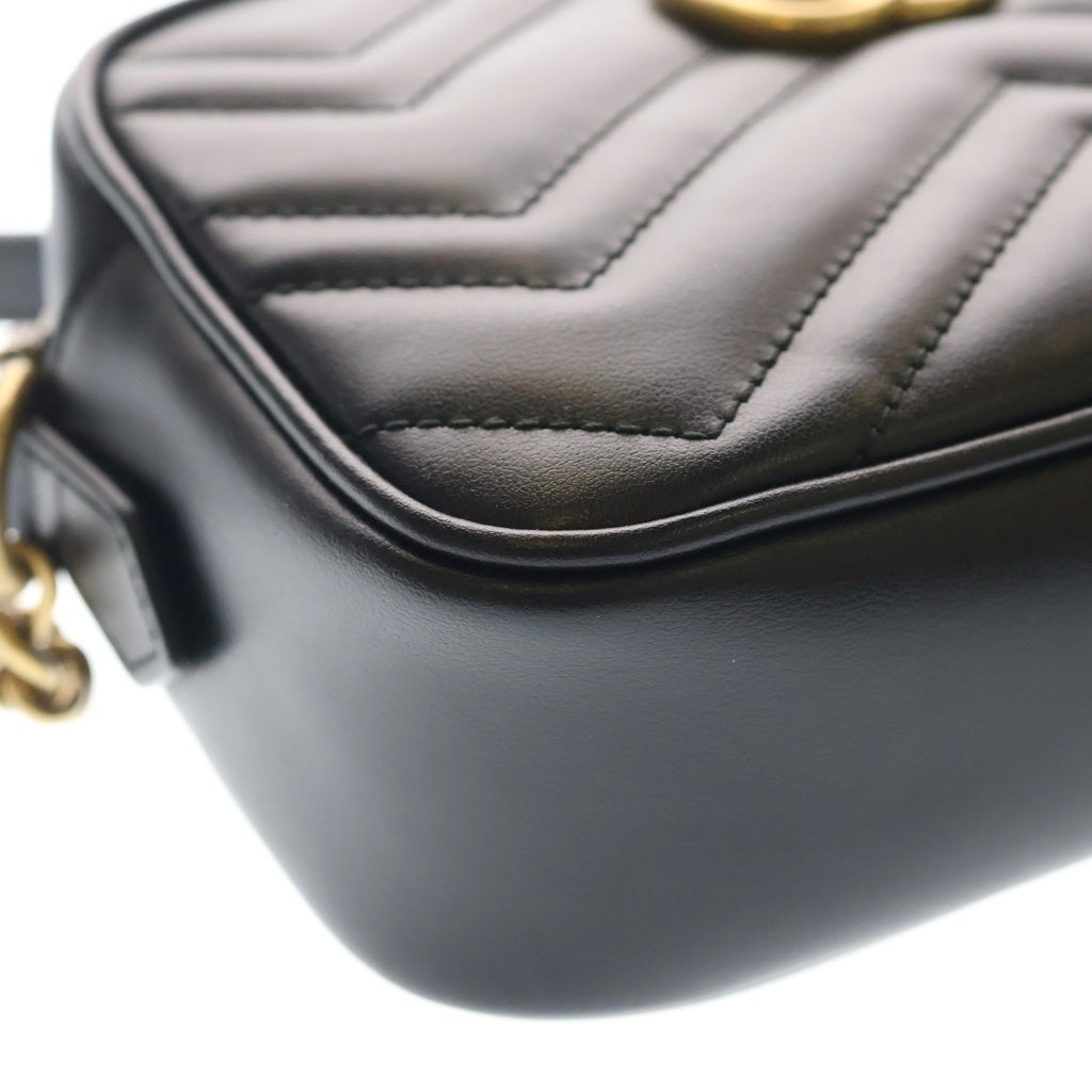 GUCCI(グッチ) GG Marmont Quilting Shoulder Bag GGマーモント キルティング レザーショルダーバッグ ブラック 448065 レディース